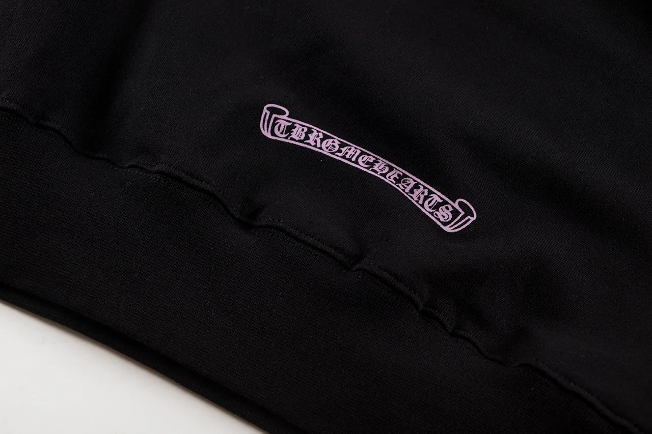 P290 ChromeHeart Chrome Heart Cherry Blossom Logo Embroidered Sweatshirt Ready in stock Focus on quality and compare at will Size: S M L XL Color: Black